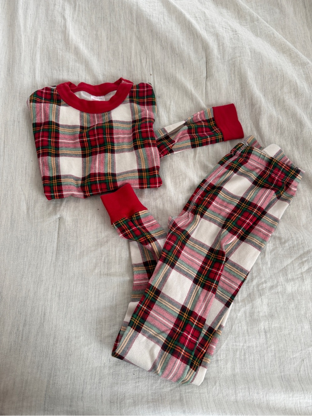 Hanna Andersson Red Plaid Cotton Pajama Set - Girls size 8
